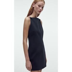 Zara Navy Buttons Mini Dress Nautical Casual Wardrobe Minimalist Women's L